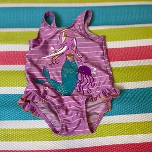 Cat & Jack Cute Striped Mermaid Swimsuit 2T